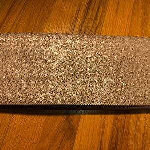 Banana Republic Elegant Rose Gold Sequin Evening Clutch